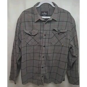 Tactical TD Mens Flannel Long Sleeve Shirt‎ Distressed Grunge 90s Size 2X